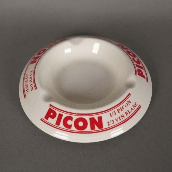 Ceramic Advertising Ashtray From Picon. France 1960   1970