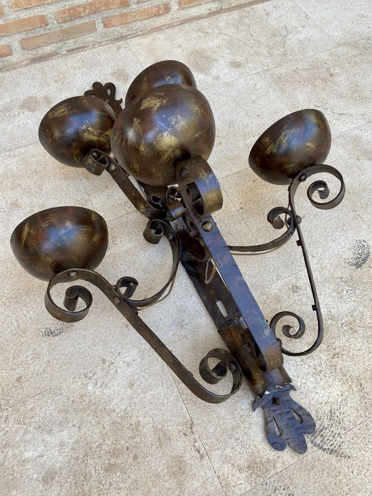 Mid 20th Century Spanish Iron Sconces, Set Of Two photo buy