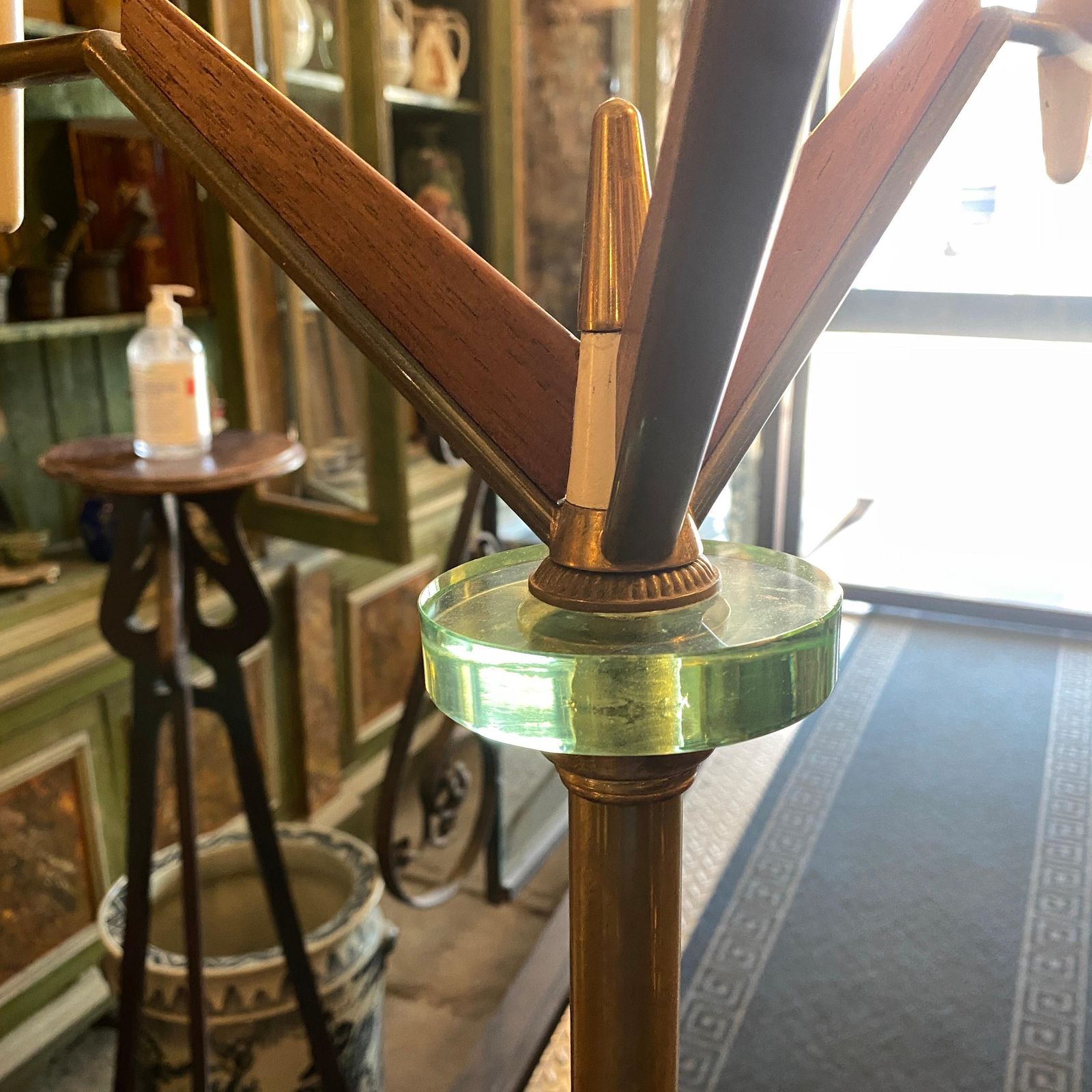 1960s Arredoluce Mid Century Modern Brass And Glass Floor Lamp photo vintage