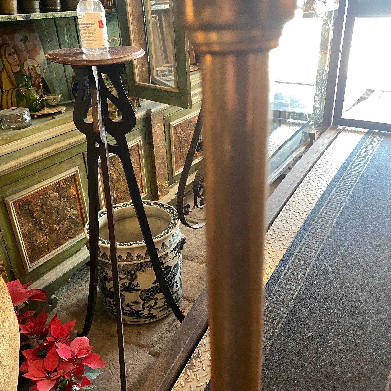photo for sale 1960s Arredoluce Mid Century Modern Brass And Glass Floor Lamp