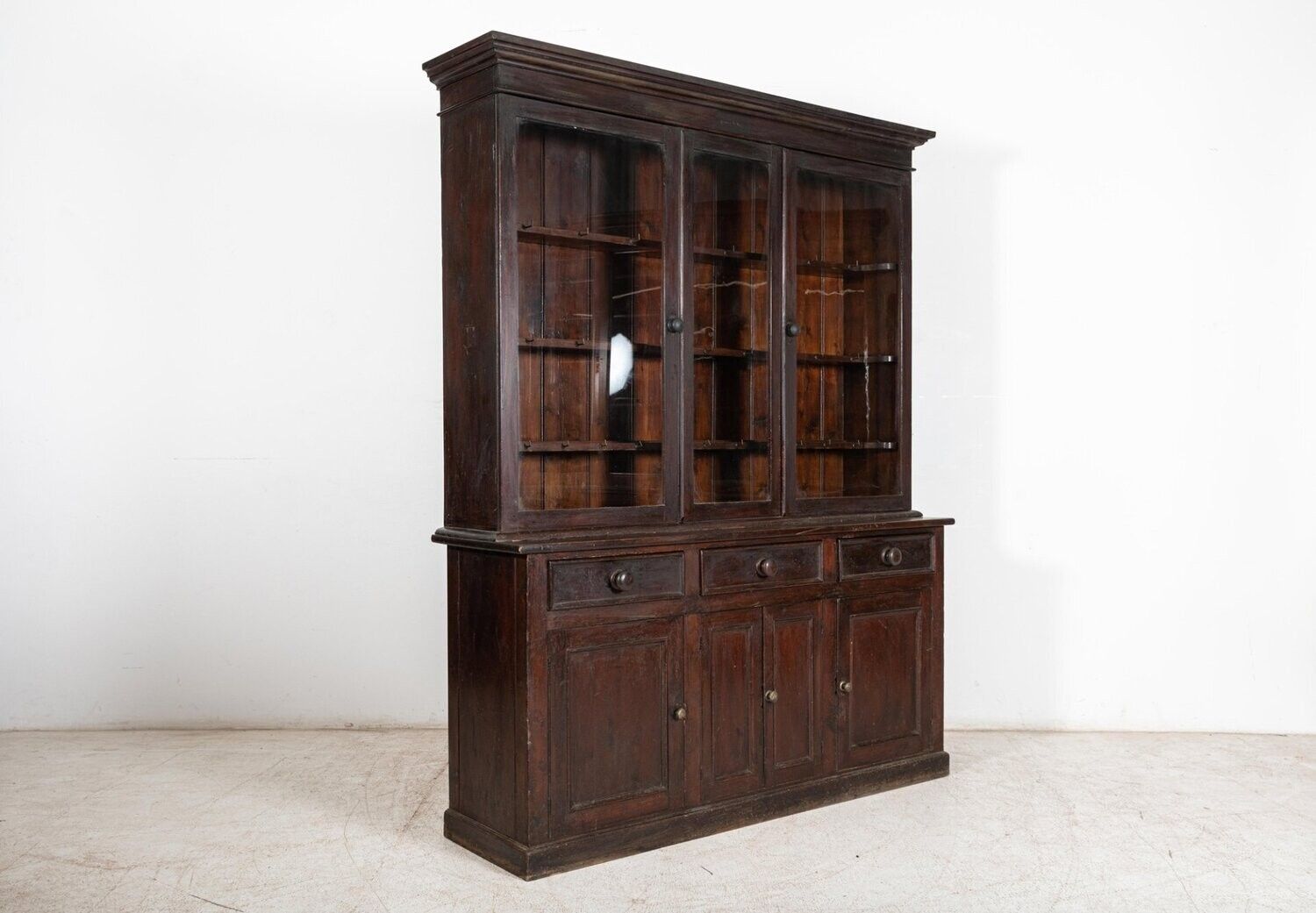 Large 19thc English Glazed Pine Dresser photo for sale