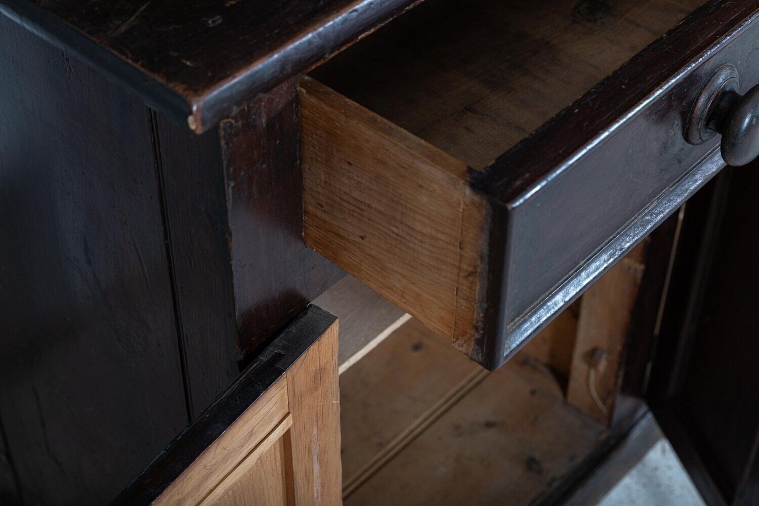 Large 19thc English Glazed Pine Dresser photo vintage