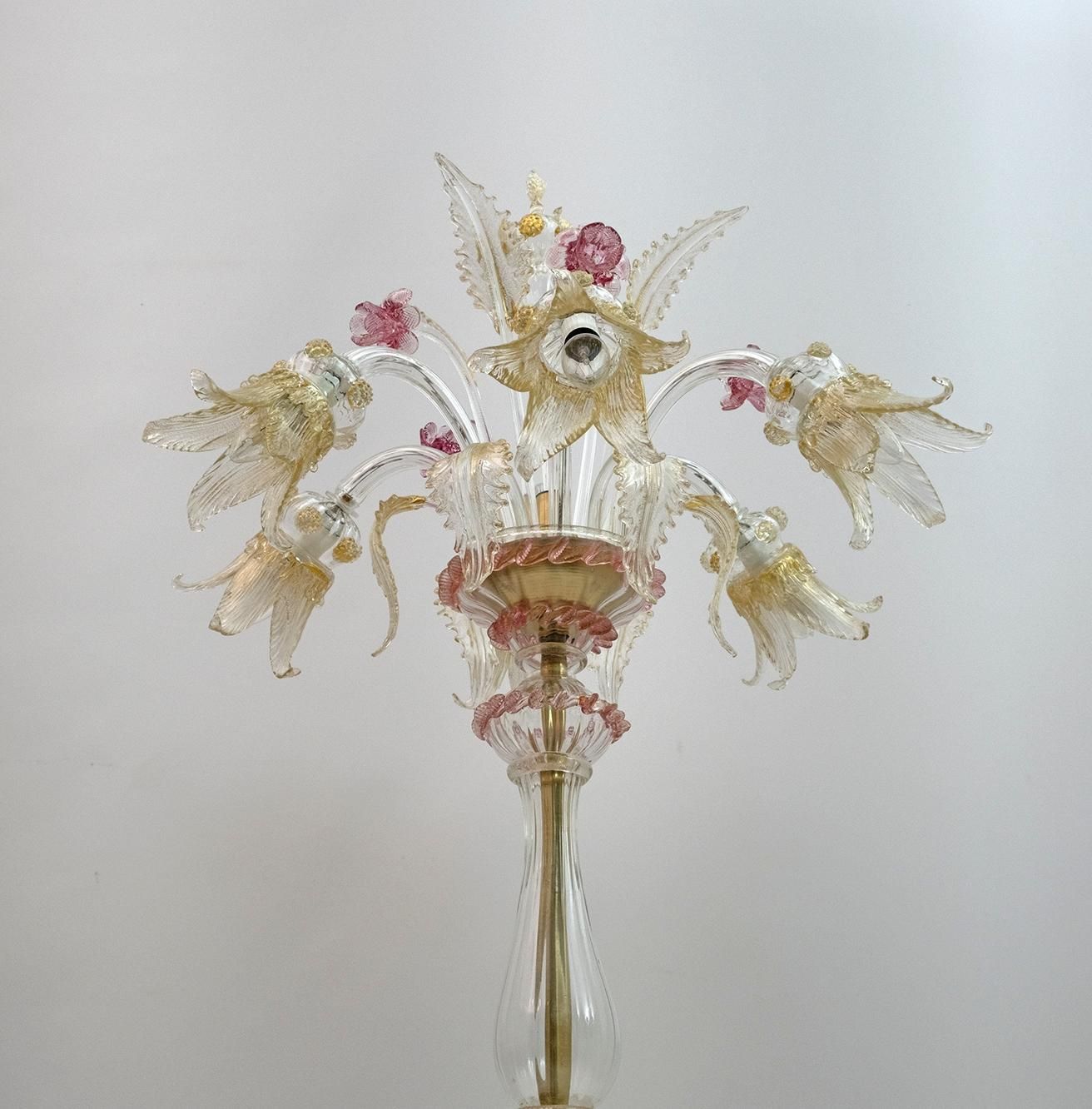 Ca 'Rezzonico Blown Murano Glass 6 Arms Floor Lamp, Italy, 1950s photo buy