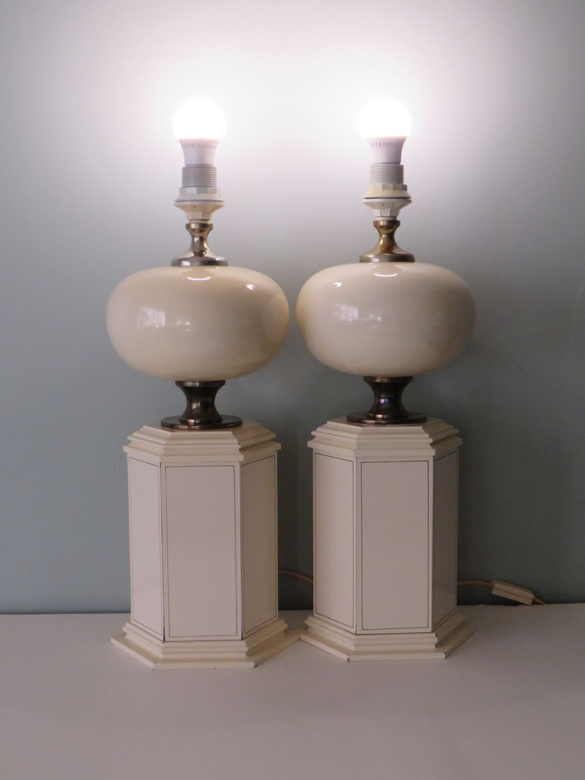 photo vinterior Set Of 2 Table Lamps By Maison Le Dauphin, France 1960 1970