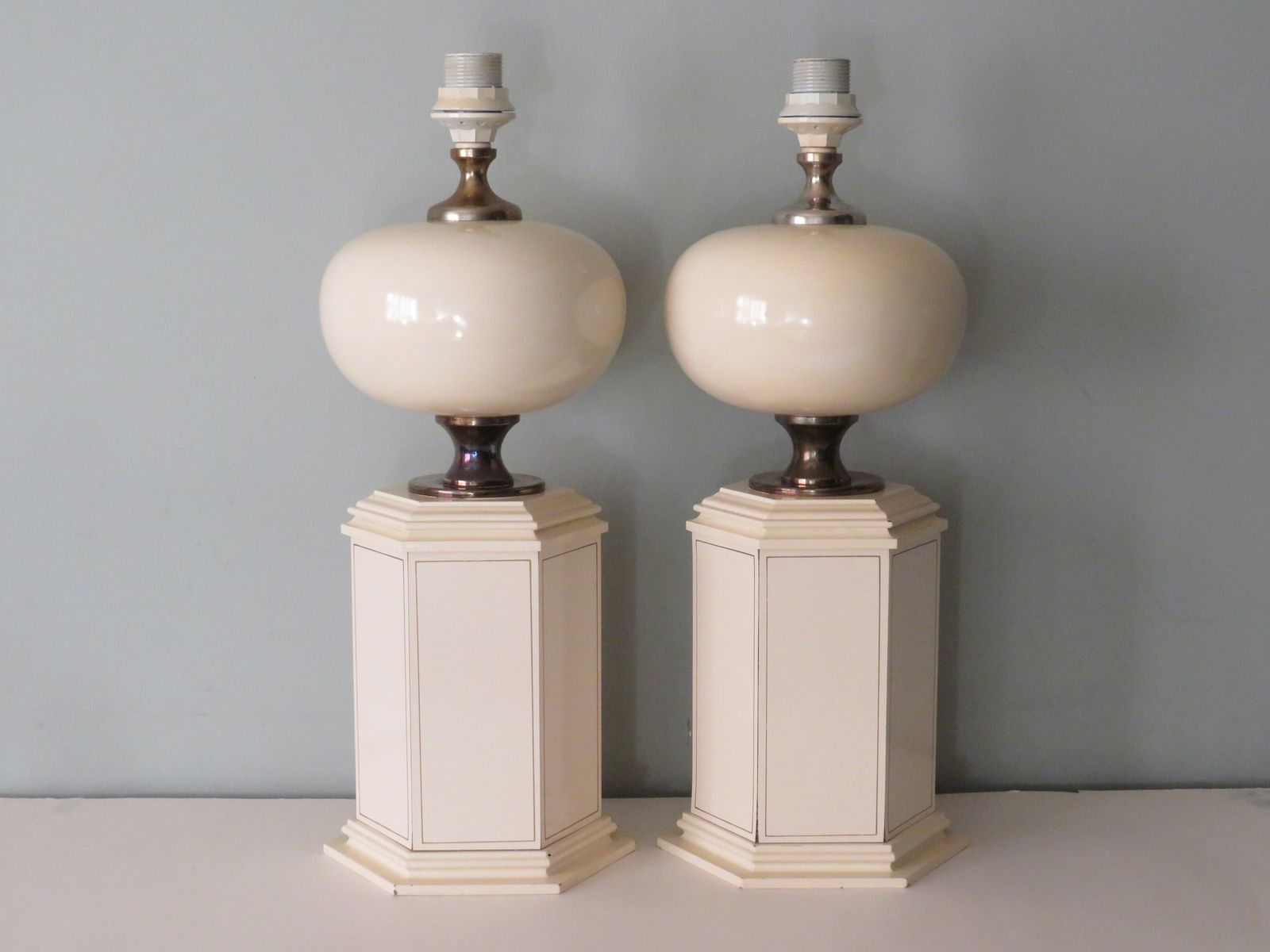 Set Of 2 Table Lamps By Maison Le Dauphin, France 1960 1970