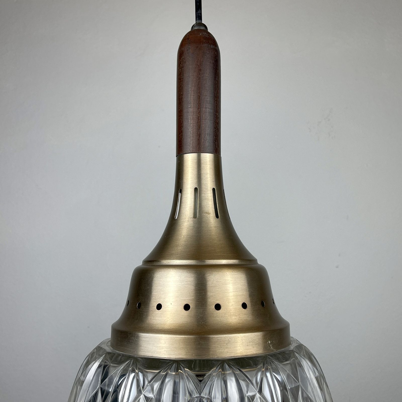 Mid Century Glass Pendant Lamp Italy 1960s photo vintage