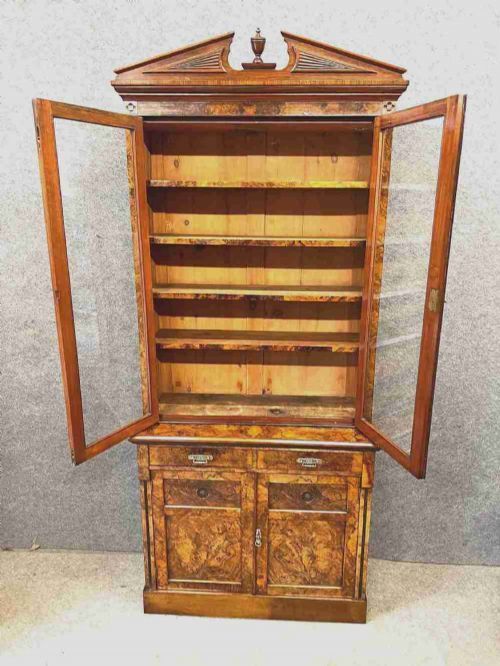 Good Quality Victorian Burr Walnut Bookcase photo vinterior