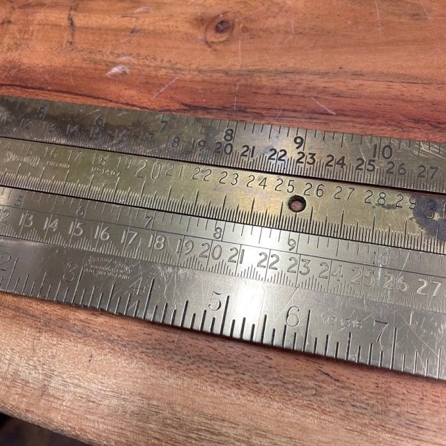 Various Vintage Brass Rulers, 1950s photo furniture