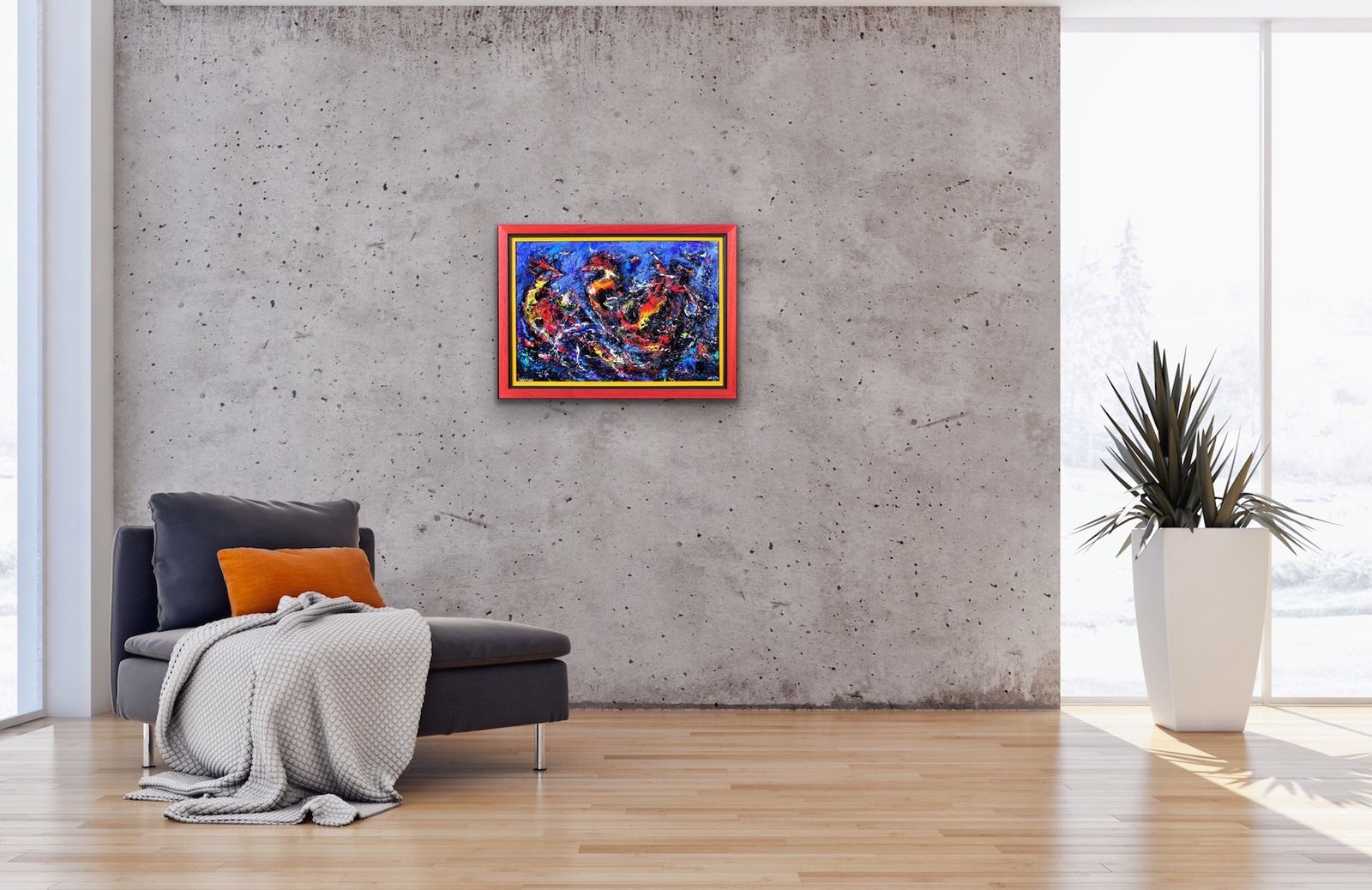 photo furniture David Wilde 1913 To 1974. English. Cock Fight. Acrylics. Framed. Two Fighting Birds. A Riot Of Aggression, Masculinity & Feathers. Mid Century Modern