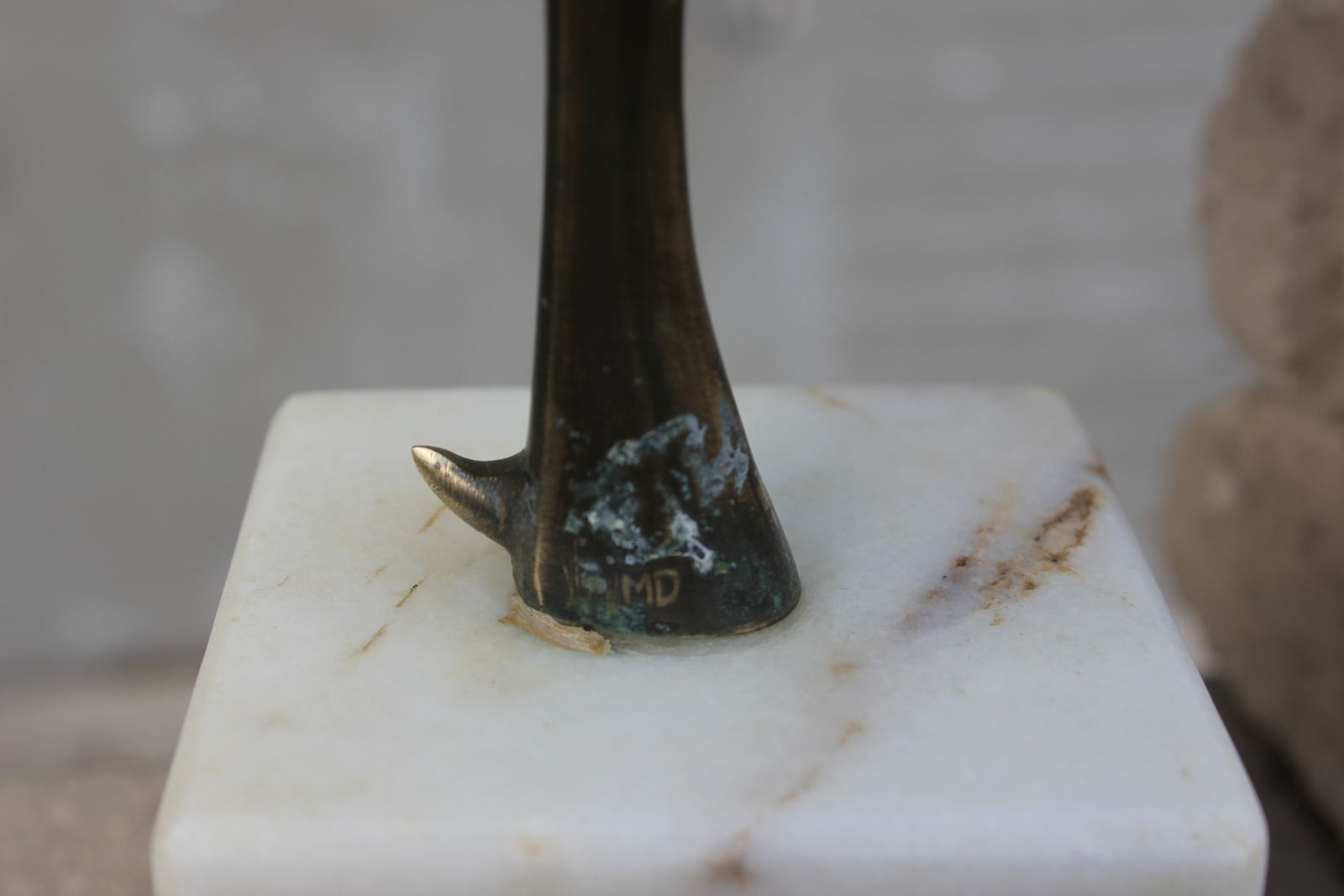 Bronze Bird Abstract Statue Signed Mid Figurine Original Sculpture Wedding Couple Gift 50s Anniversary Gift 40s photo 1495.0