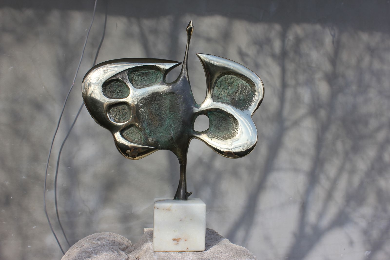 photo furniture Bronze Bird Abstract Statue Signed Mid Figurine Original Sculpture Wedding Couple Gift 50s Anniversary Gift 40s