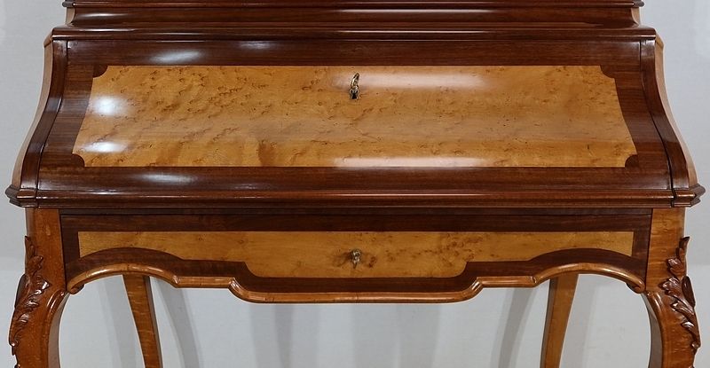 Rare Lady's Desk In Precious Wood, Louis XV Style, Napoleon III Period , 1850 photo vintage