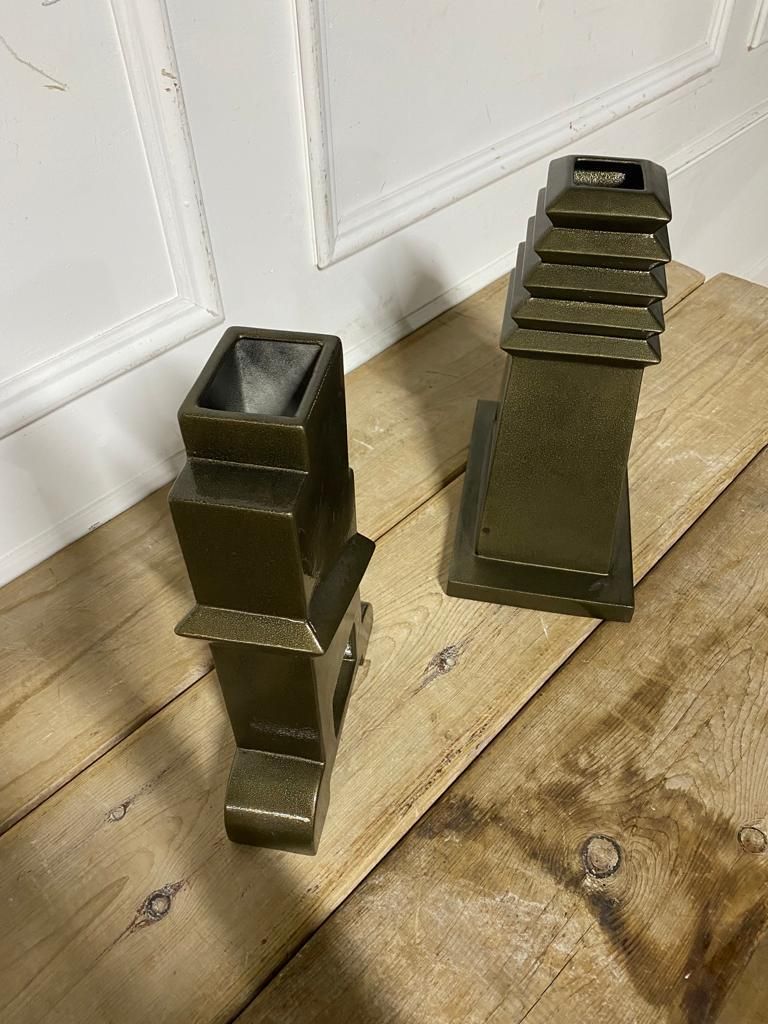 Mid Century Pair Of Black Florio Vases photo furniture