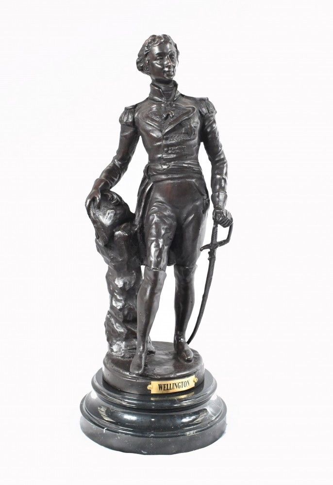 Bronze Statue Duke Of Wellington Figurine Waterloo English Military photo 395.0
