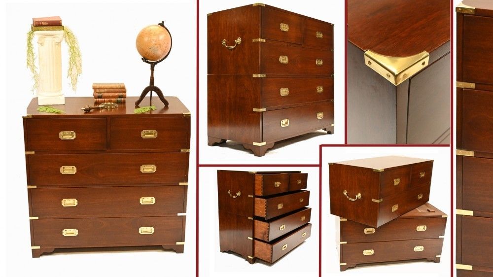 Mahogany Campaign Chest Of Drawers Colonial Furniture