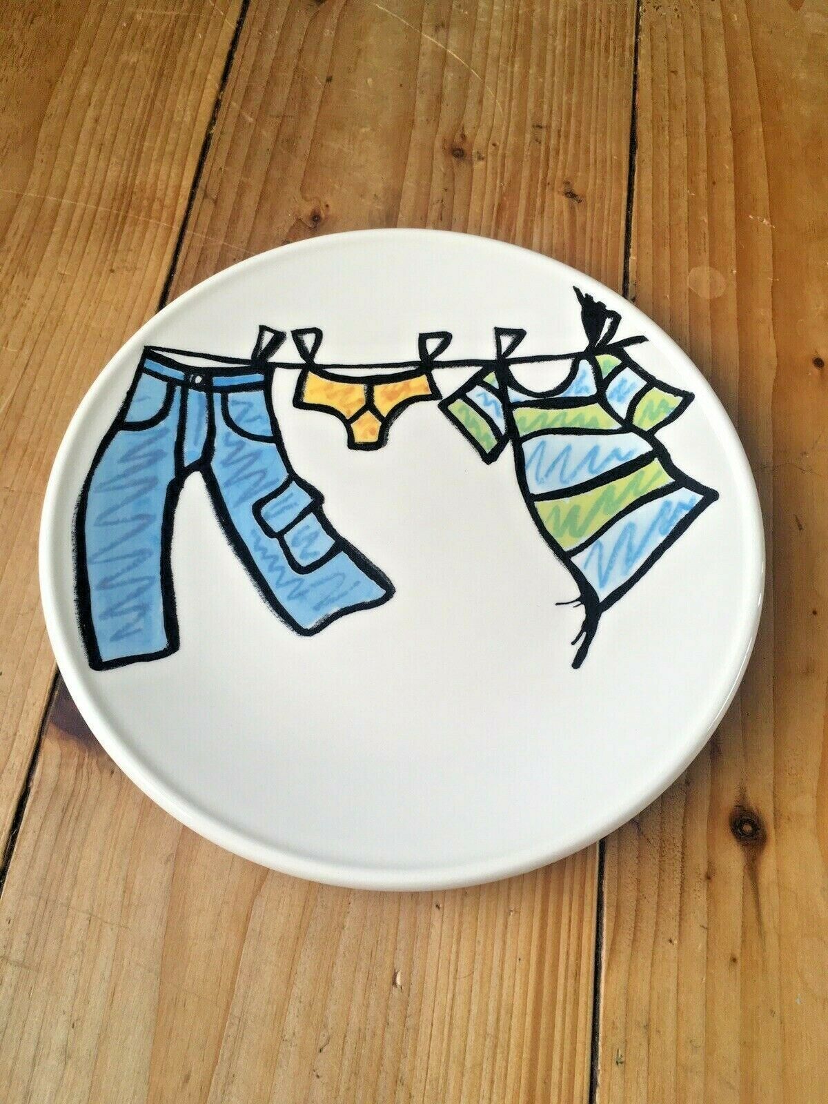 Rare Royal Stafford Street Life By Petra Tilly Washing Line Laundry Dinner Plate photo 50.0