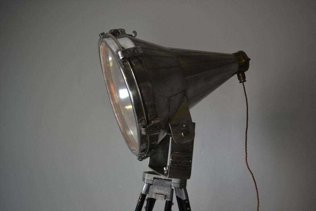 945.0 Aluminium Mercury Ships Flood Lamp On Tripod Stand photo