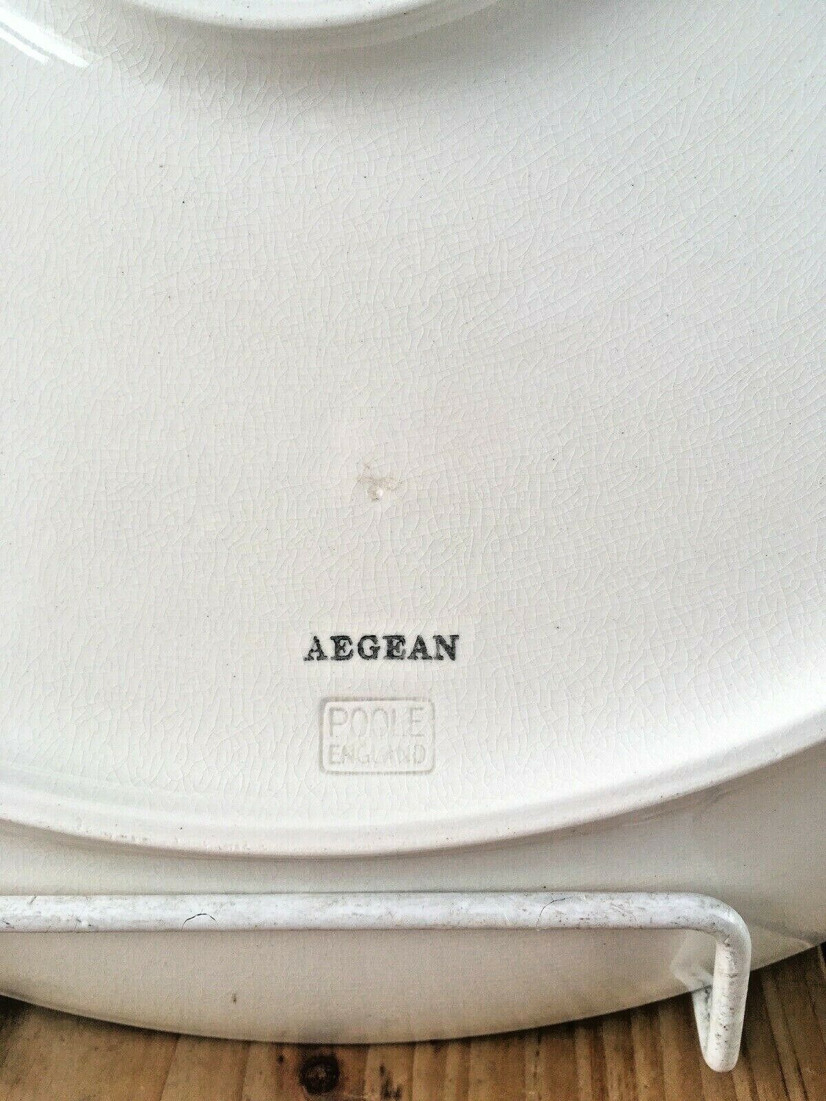 Large Mid Century Poole Pottery Aegean Galleon Viking Ship Charger Plate Shape 6 photo vinterior