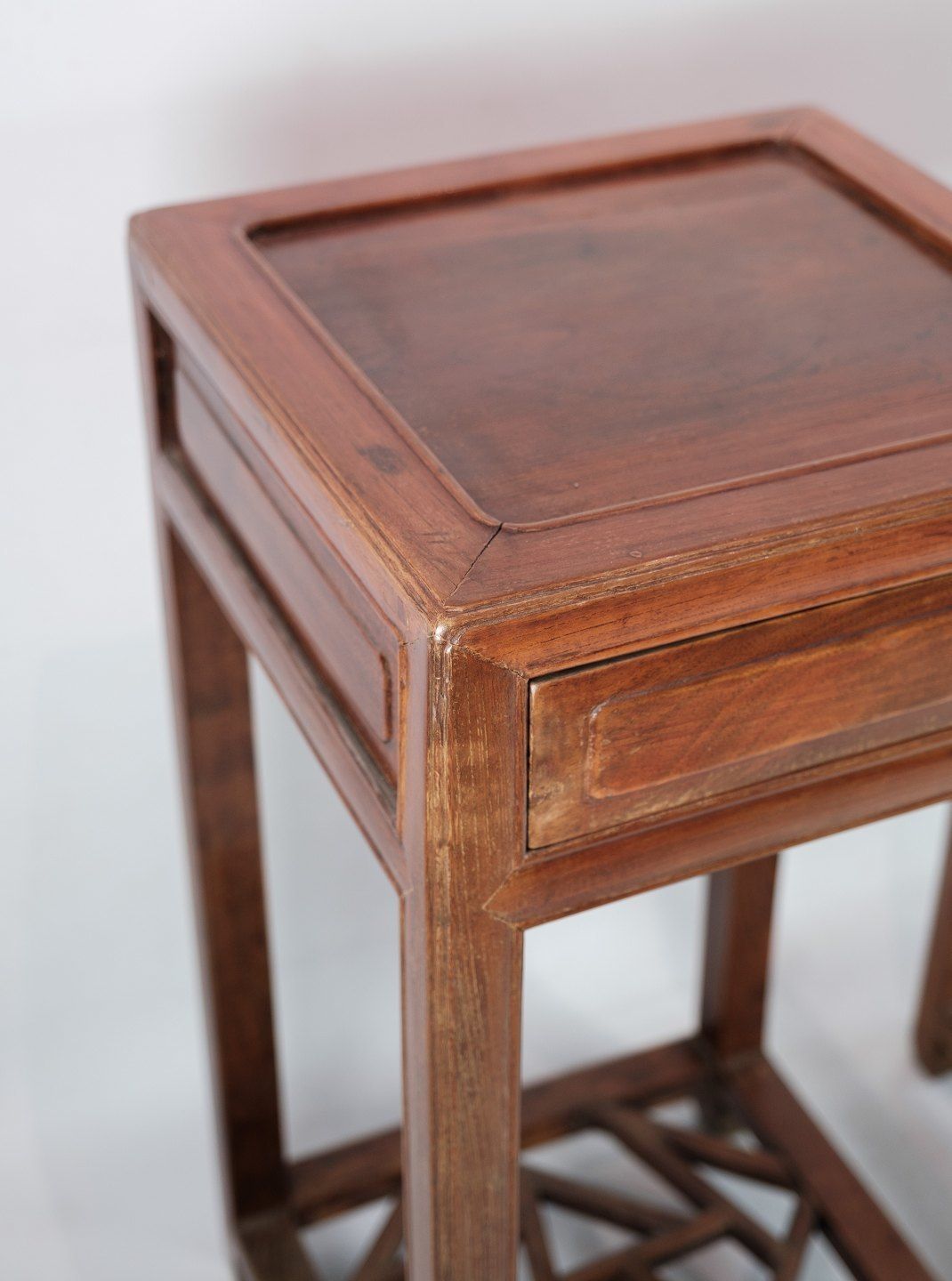 A Set Of Chinese Side Tables With Drawer In Polished Dark Wood From The 1880s. photo Furniture