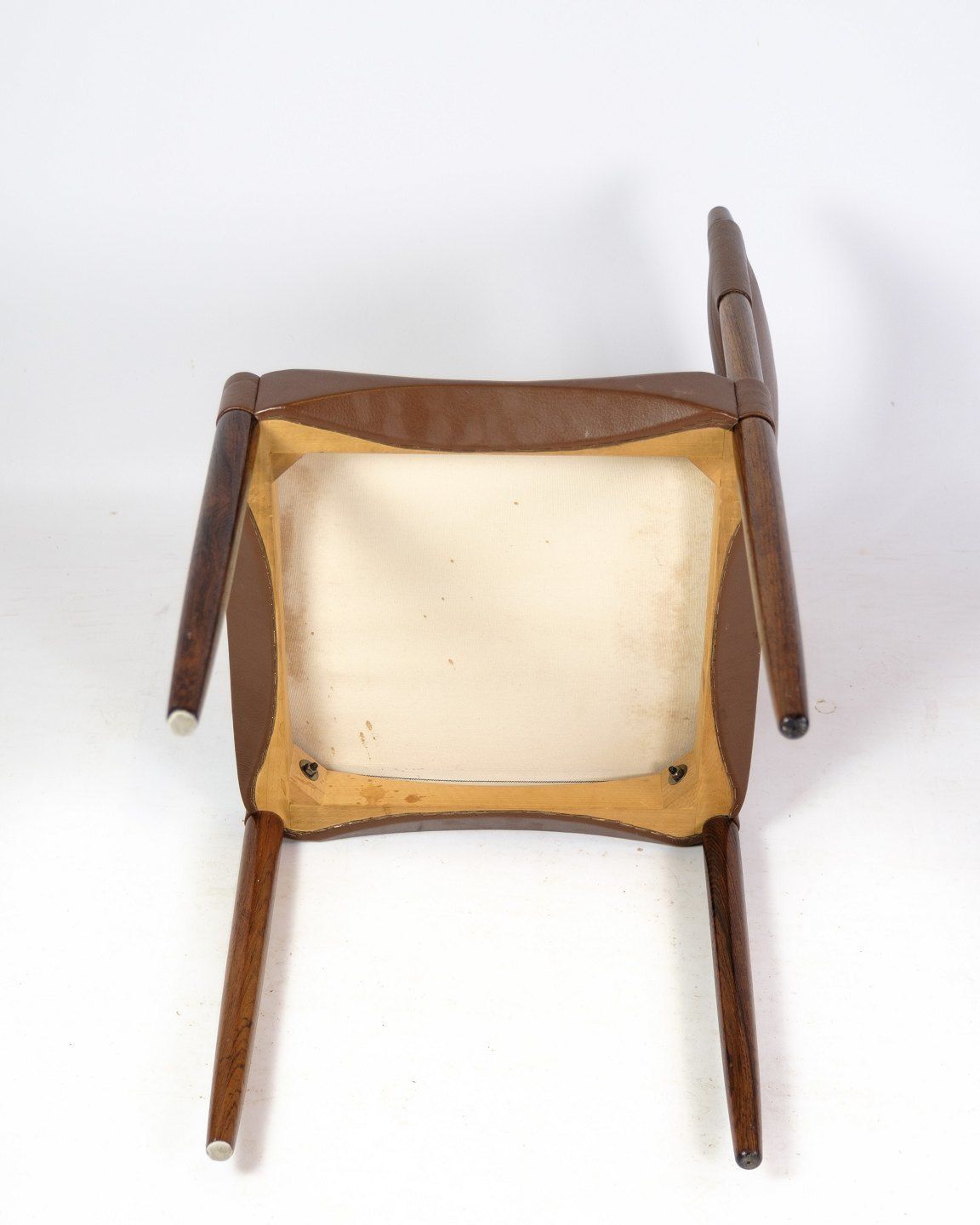 A Set Of 6 Chairs Of Danish Design Made In Solid Rosewood With Brown Leather From 1960s. photo buy