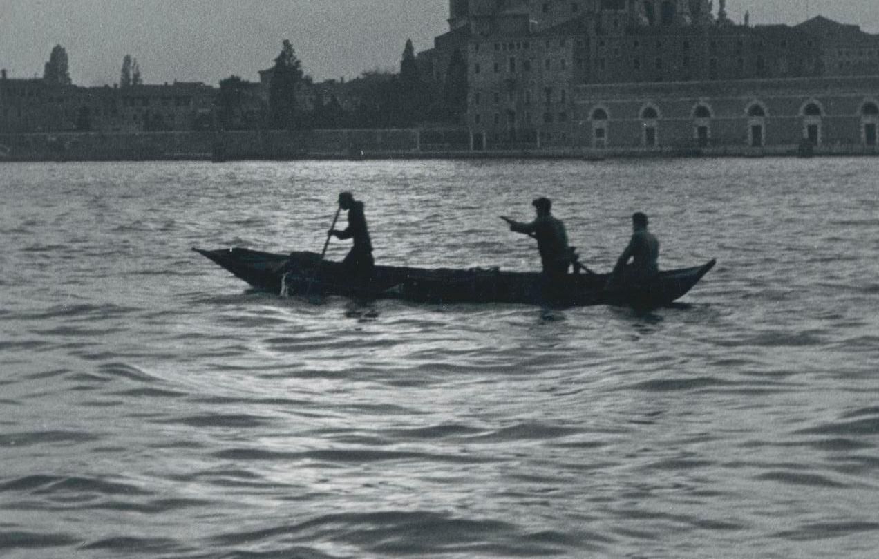 Erich Andres Venice   Gondola On Water With Skyline, Italy, 1950s 1955 photo for sale