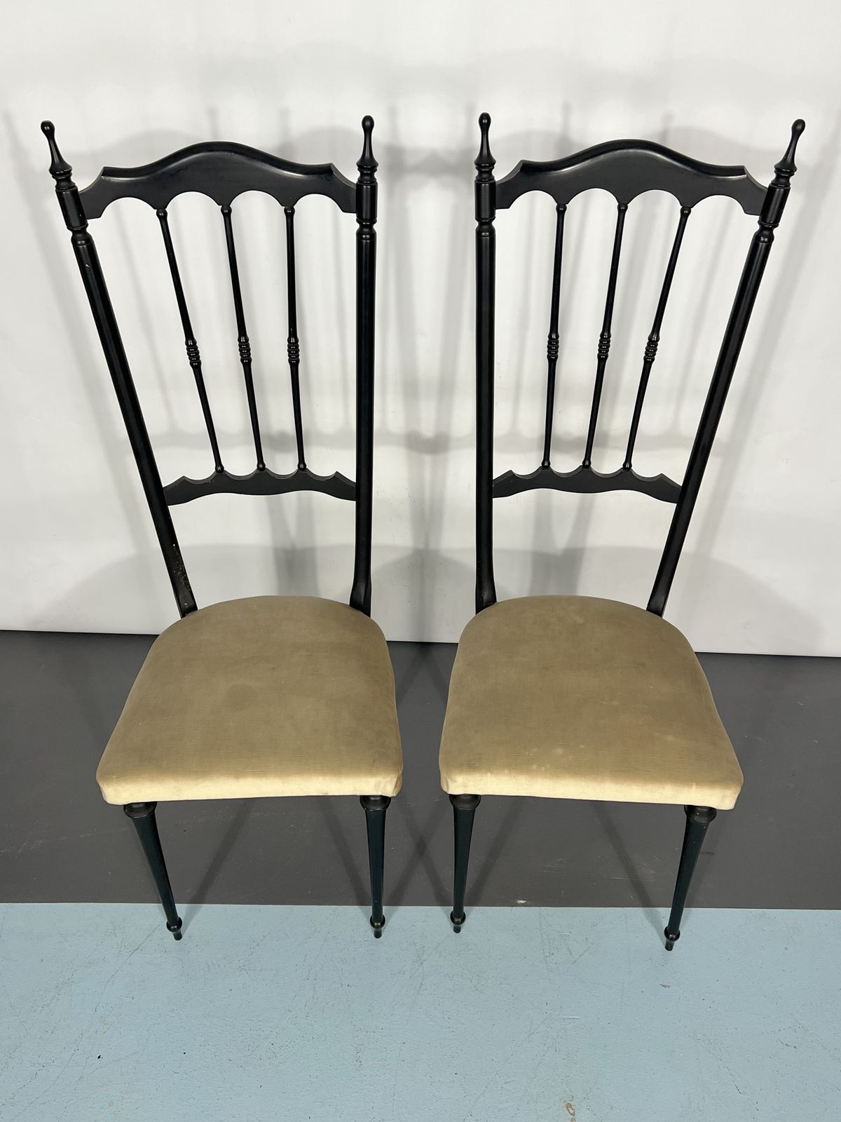 Italian Vintage Set Of Two Side Chiavari Chairs From 50s photo vinterior