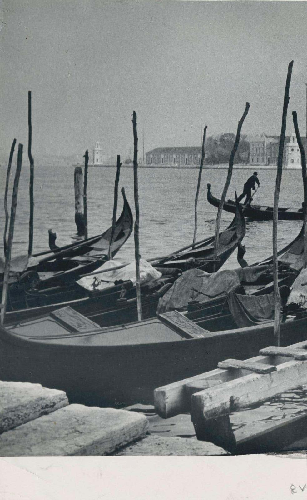 Erich Andres Venice   Gondolas On Waterfront, Italy, 1950s 1955 photo furniture