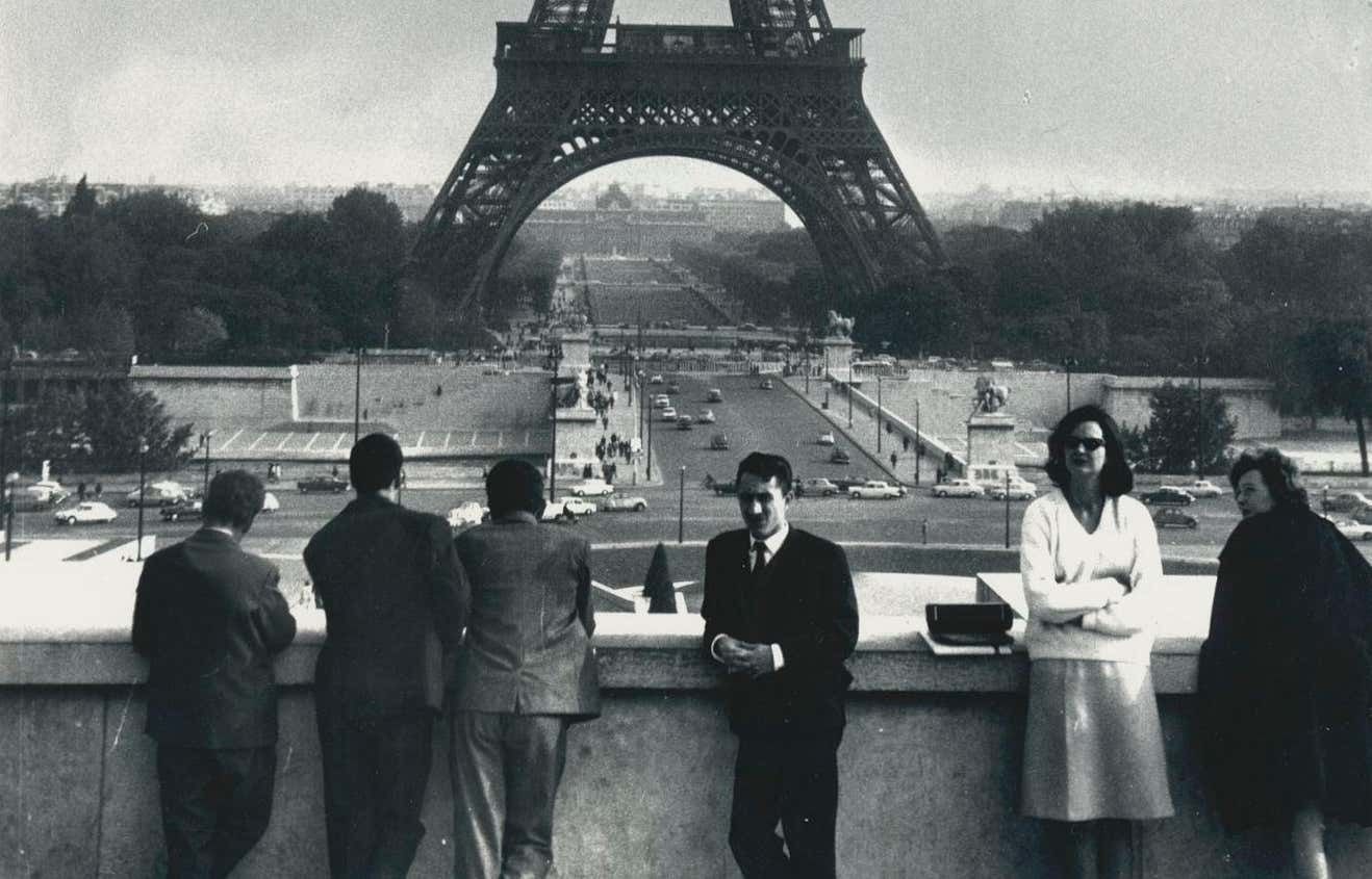 Erich Andres Eiffel Tower, Street Photography, Silver Gelatine Print, France 1950s photo for sale