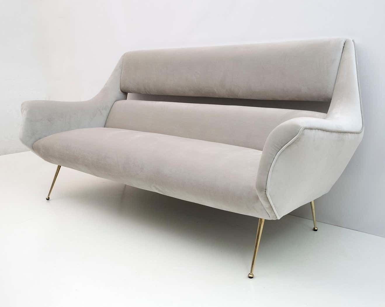 Gigi Radice Mid Century Modern Italian Velvet Sofa For Minotti, 1950s photo for sale