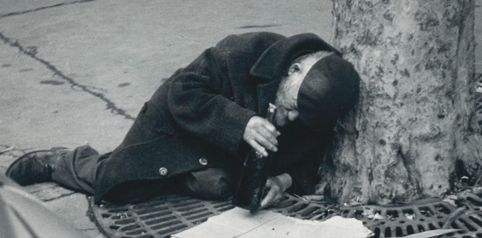 Erich Andres Homeless Laying On The Streets Paris France 1950s photo for sale