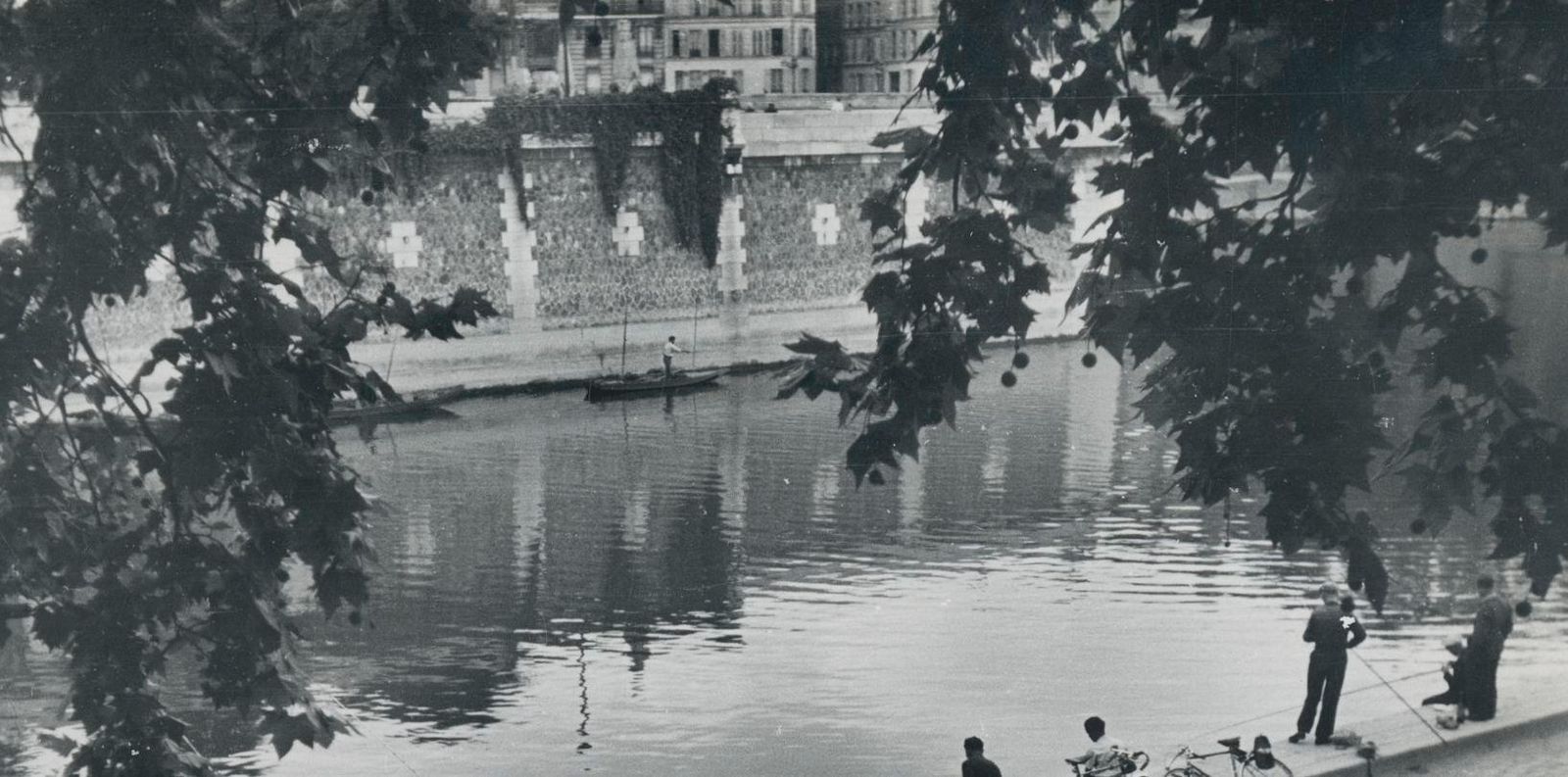 Erich Andres Fishermen At Seine, Paris, France 1950s photo furniture