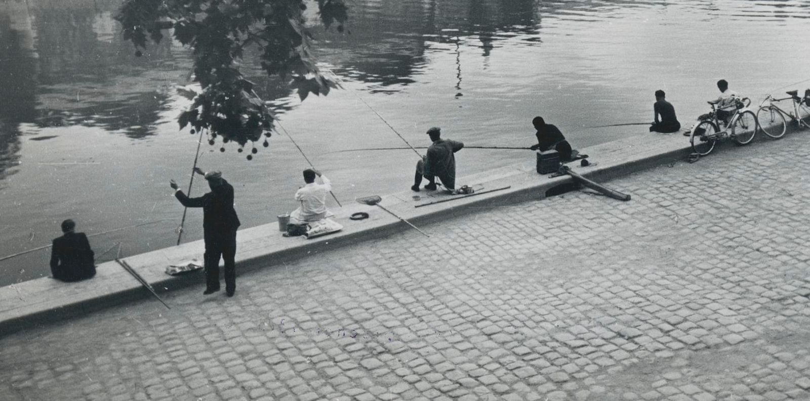 Erich Andres Fishermen At Seine, Paris, France 1950s photo Art