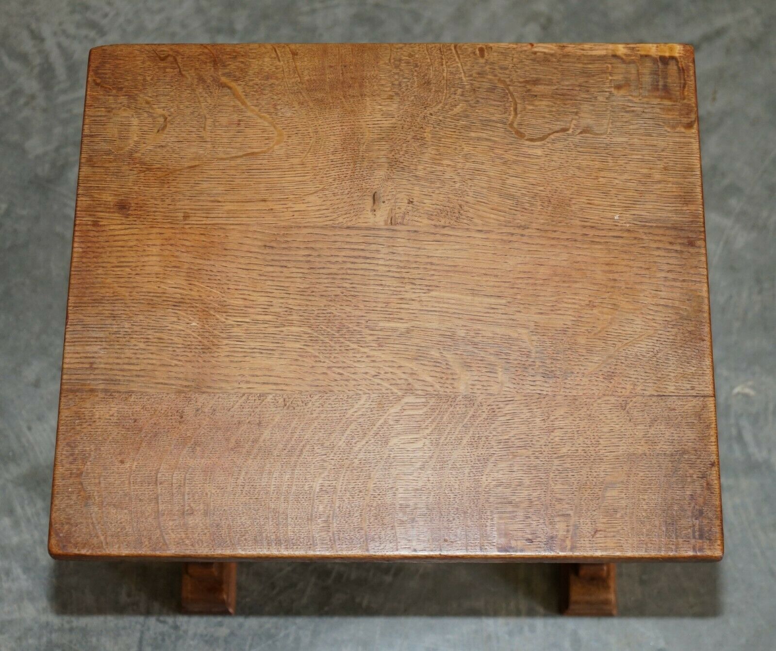 photo for sale Solid English Oak Nest Of Three Large Side End Lamp Wine Occasional Tables