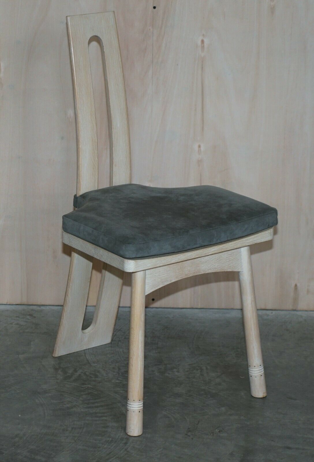 photo for sale Limed Oak & Pewter Inlaid David Gregson Arts & Crafts Dining Table & 8 Chairs