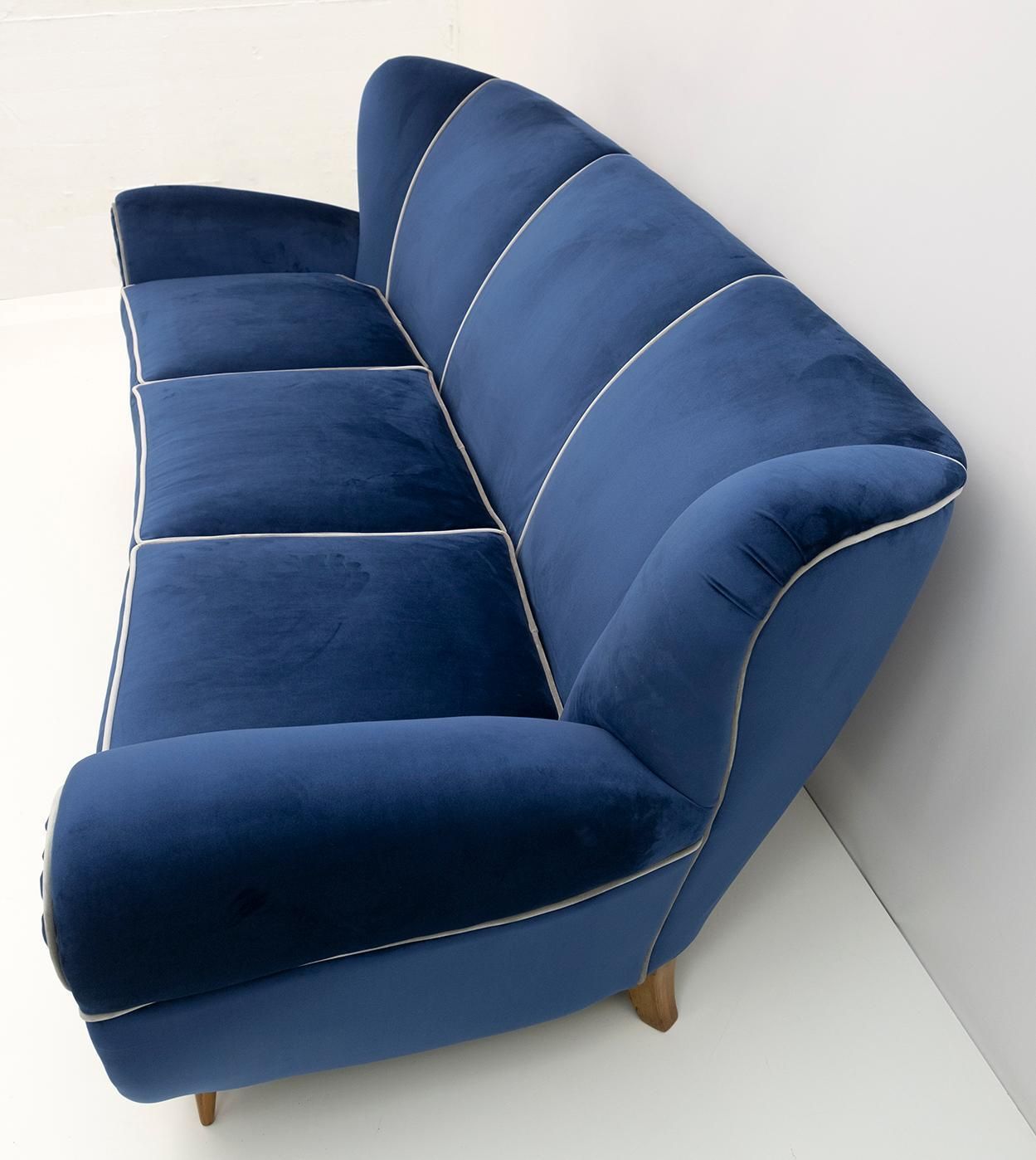 Guglielmo Ulrich Art Deco Italian Velvet Sofa, 1940s photo buy