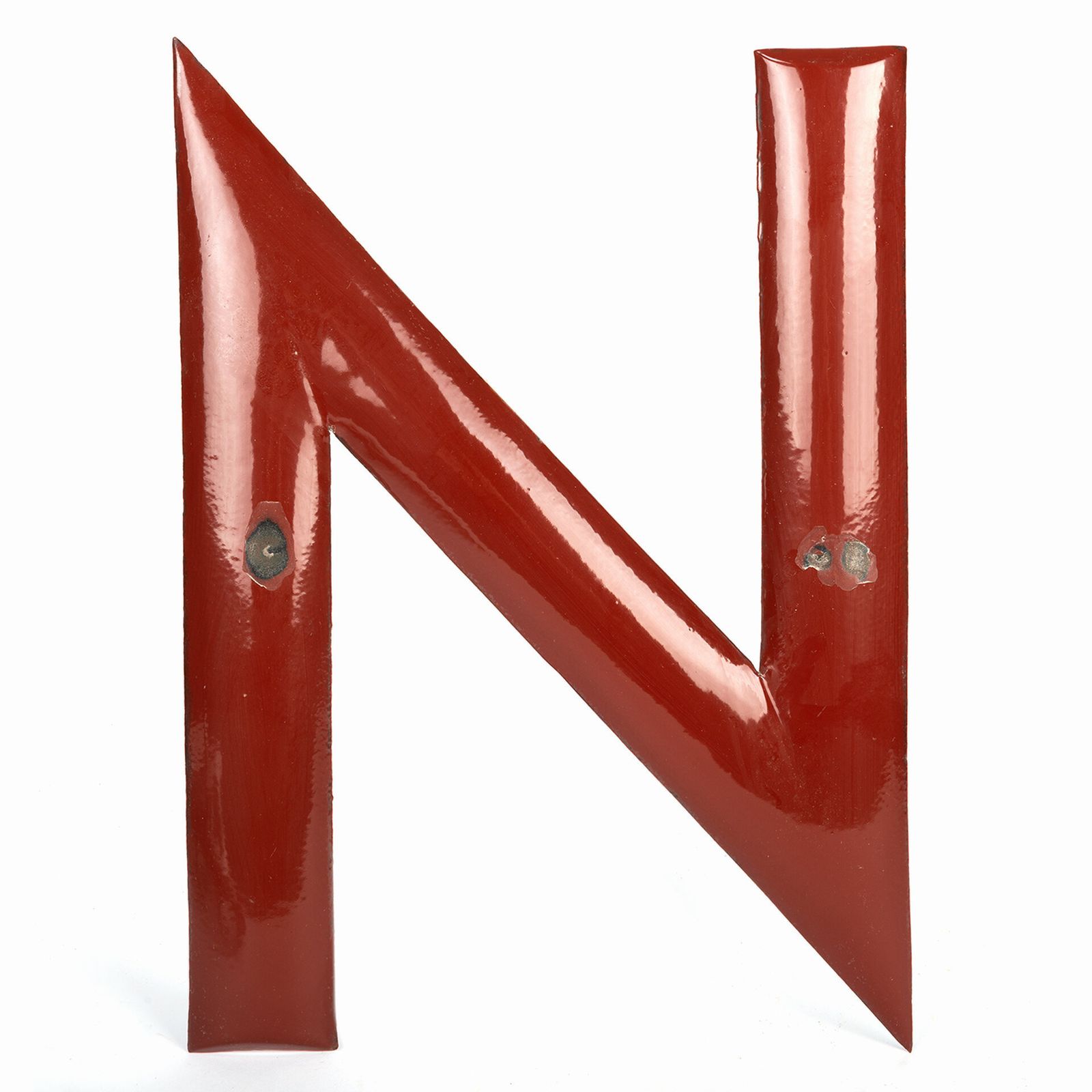 Enameled Letter "N", 1960s, Vintage