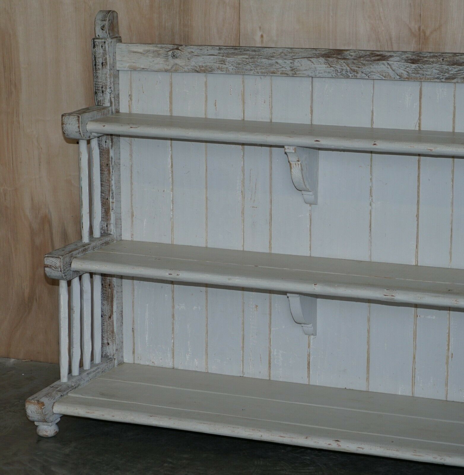 Antique Large Solid Oak Hand Painted Waterfall Bookcase Bookshelf Plant Display photo for sale