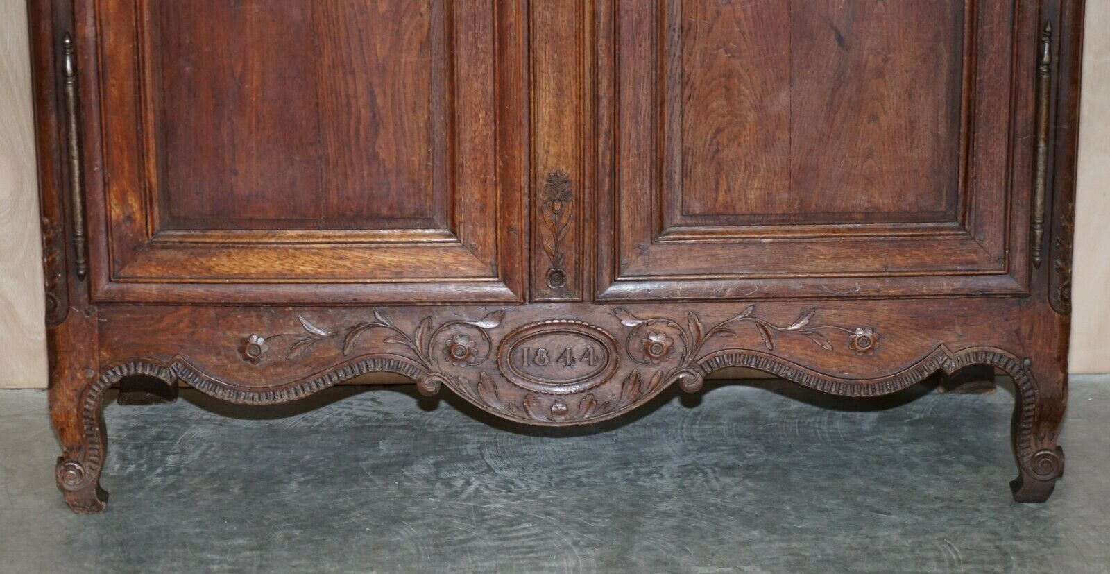 Antique 1844 Carved & Dated Large Wardrobe Armoire With Expertly Crafted Panels photo Furniture