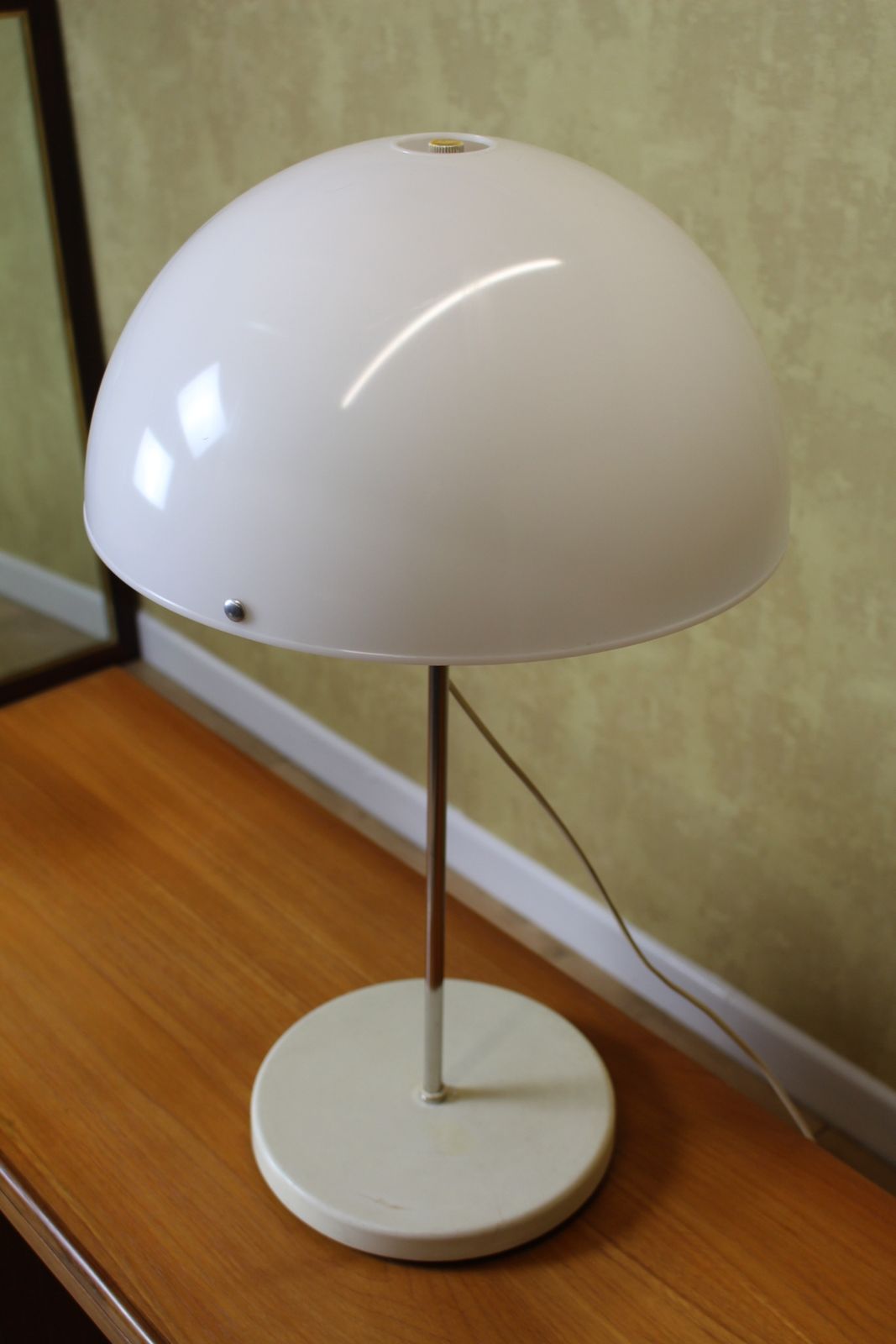 1970’s Fagerhults Of Sweden White Table Lamp With Mushroom Shade photo Lighting