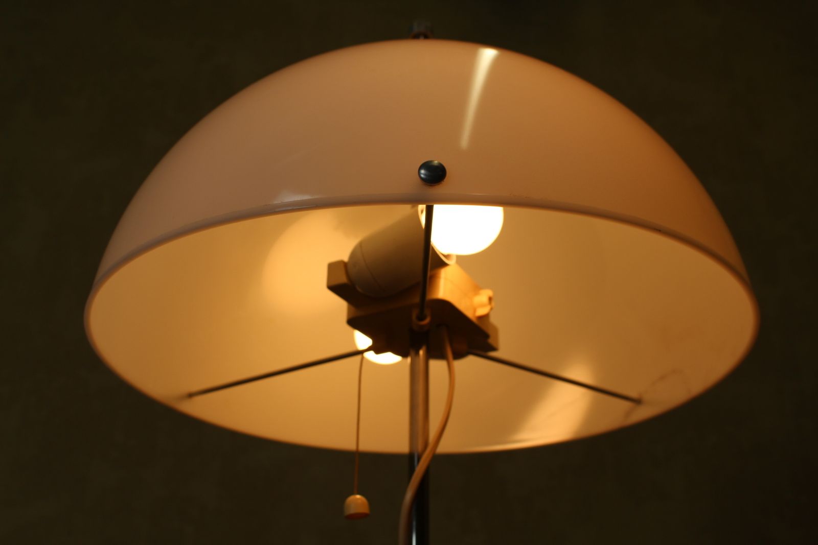 1970’s Fagerhults Of Sweden White Table Lamp With Mushroom Shade photo vinterior