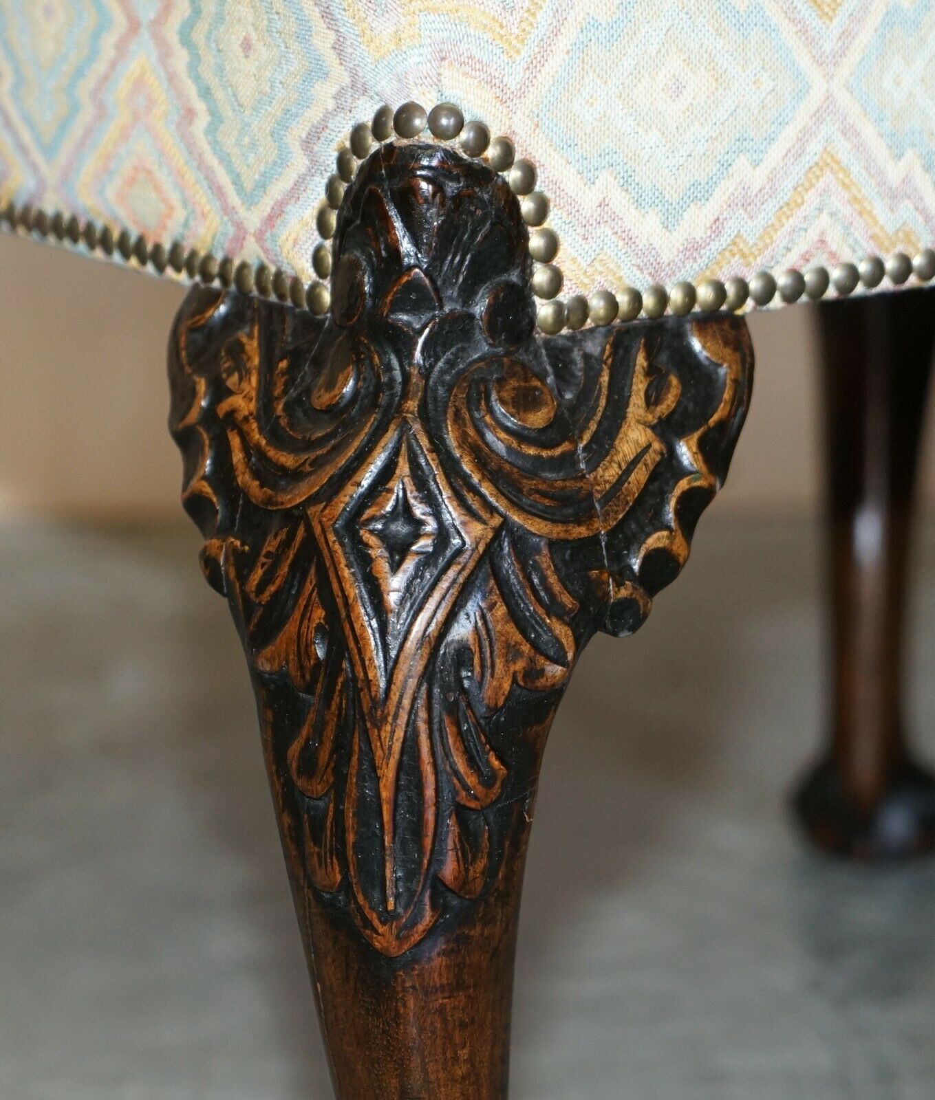 Antique 1 Of 2 18th Century Circa 1780 Georgian Claw & Ball Carved Walnut Stools photo vinterior