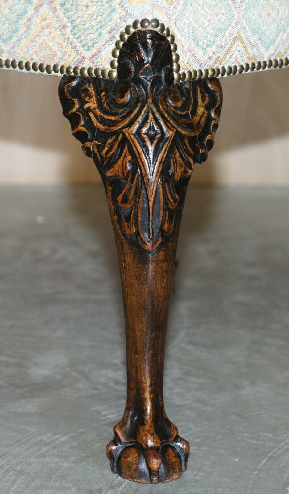Antique 1 Of 2 18th Century Circa 1780 Georgian Claw & Ball Carved Walnut Stools photo vintage