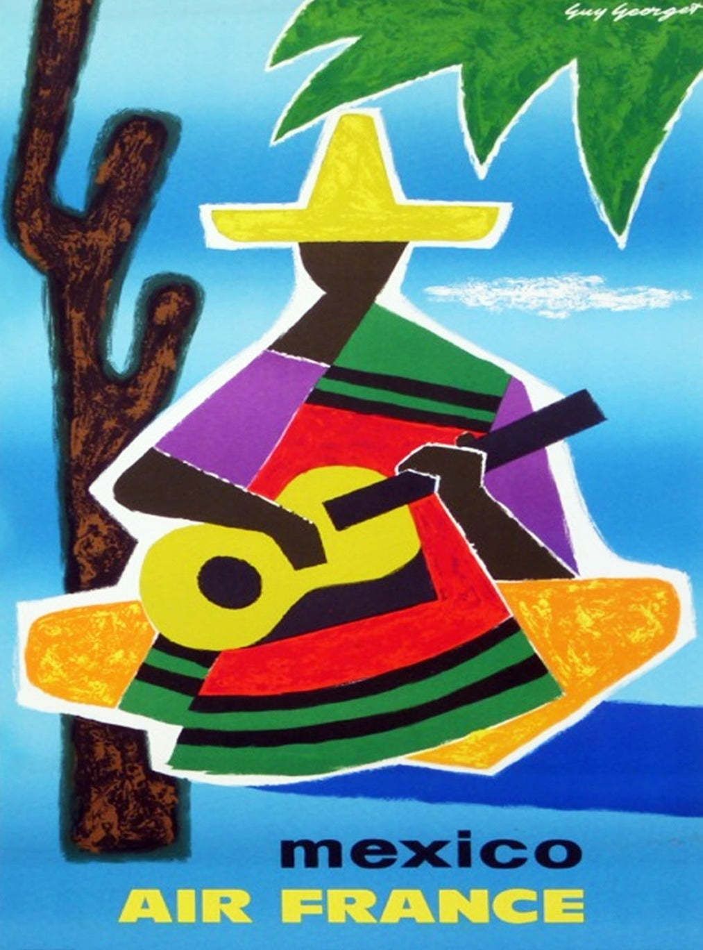 Air France   Mexico, 1960s, Vintage Original Vintage Poster