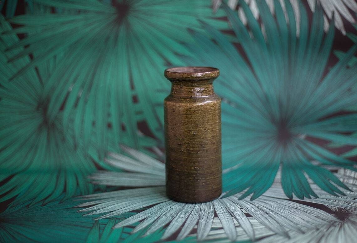 Nittsjo Vase Signed Jw Jerk Werkmaester Swedish Vase Green Vase Pottery Collection Signed Vase Interior Decoration 50's