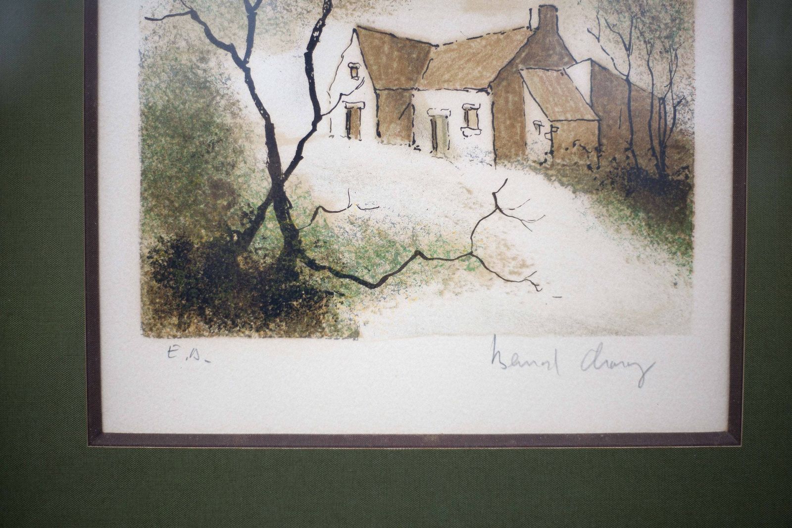 Vintage Painting, Lithograph Signed Bernard Charoy, Landscape, Wall Decoration, Wall Art, Home Decor, 70/80's photo vinterior