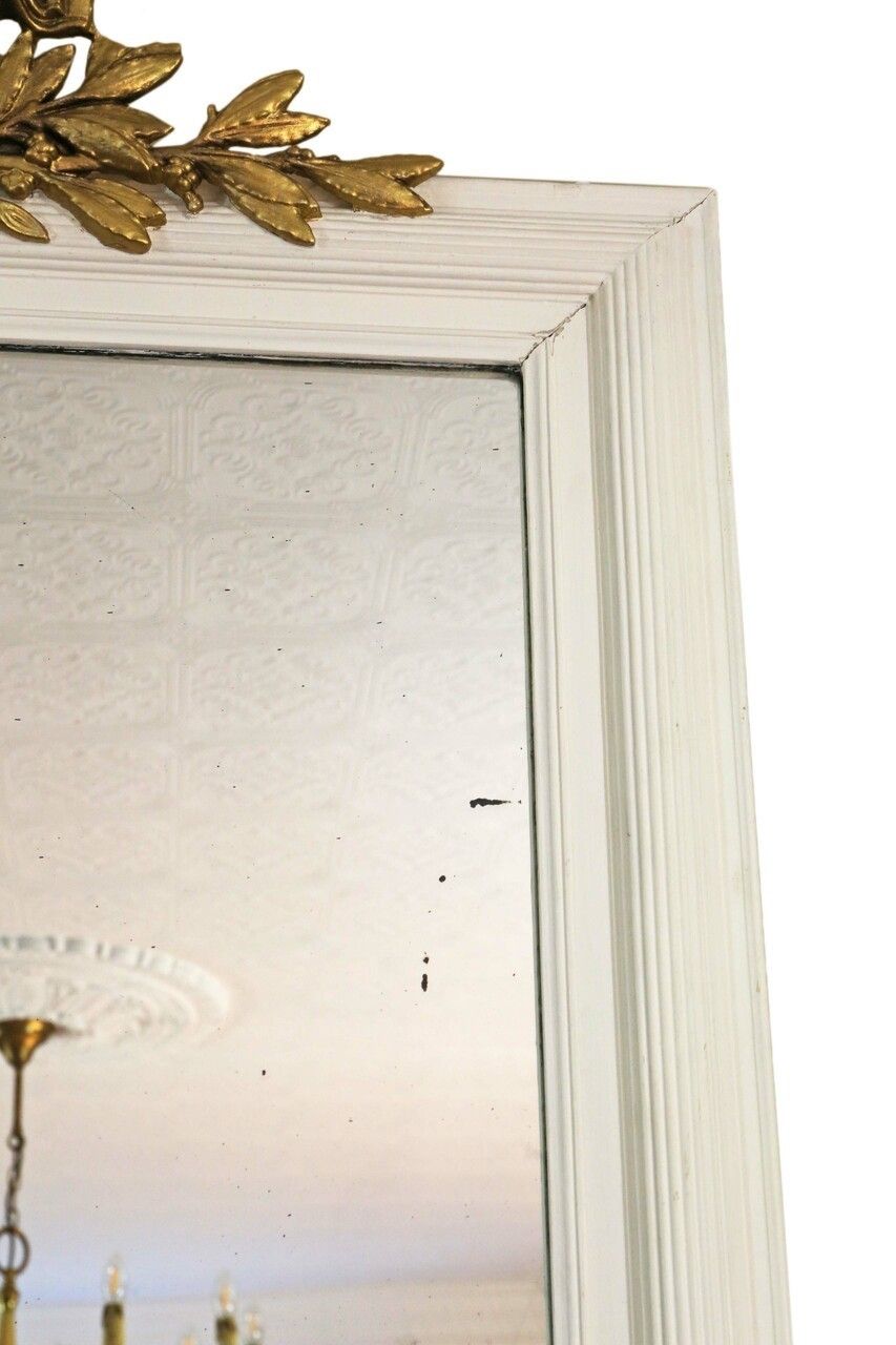 19th Century Large Quality Gilt And White Overmantle Wall Mirror photo for sale