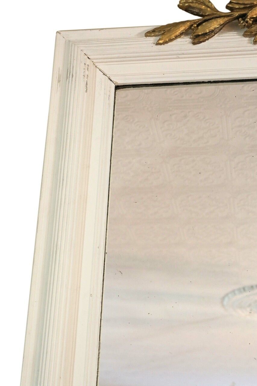 19th Century Large Quality Gilt And White Overmantle Wall Mirror photo Home Decor