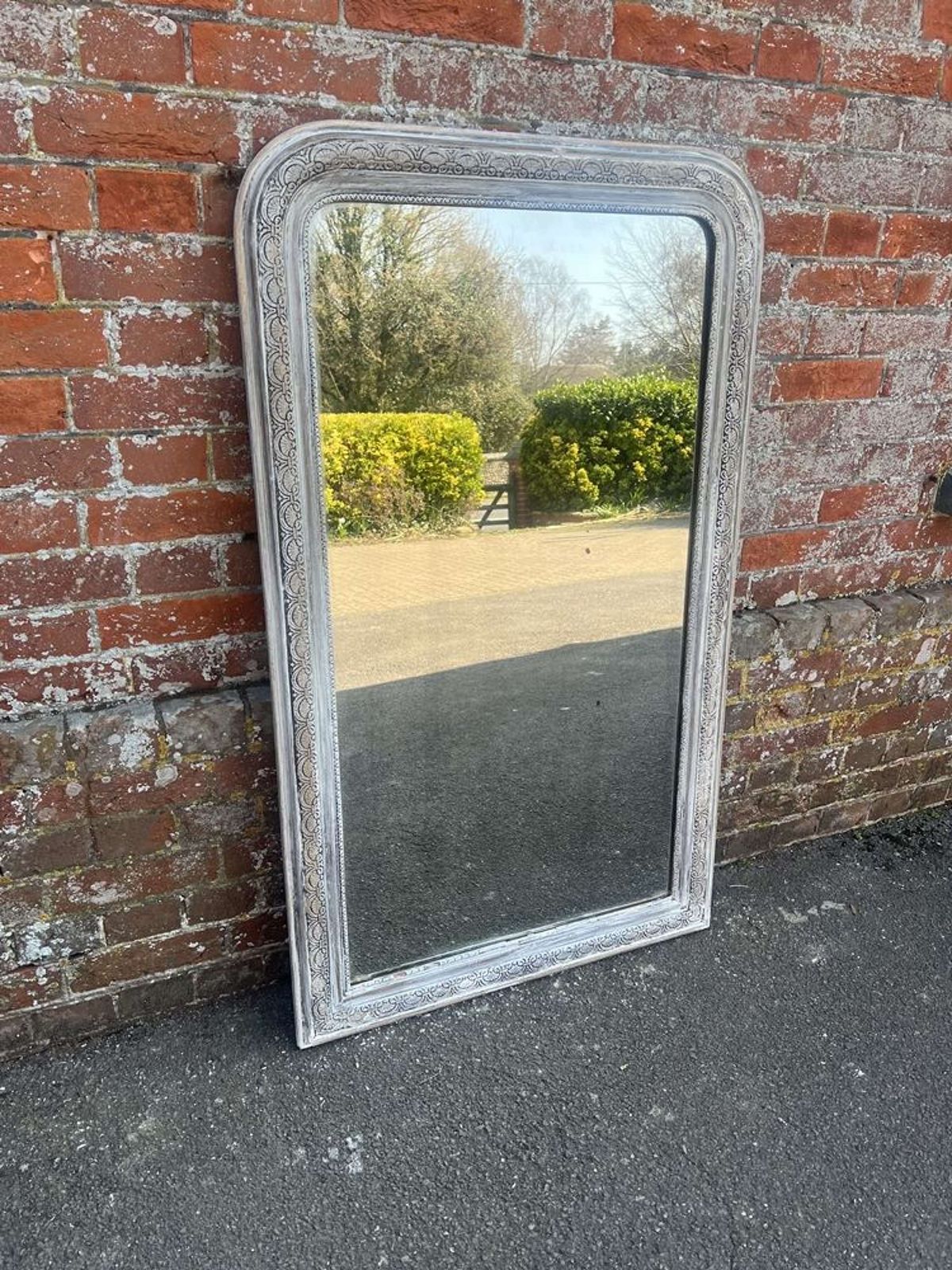 A Superb Large Antique French 19th C Arched Top Distressed Mirror photo buy