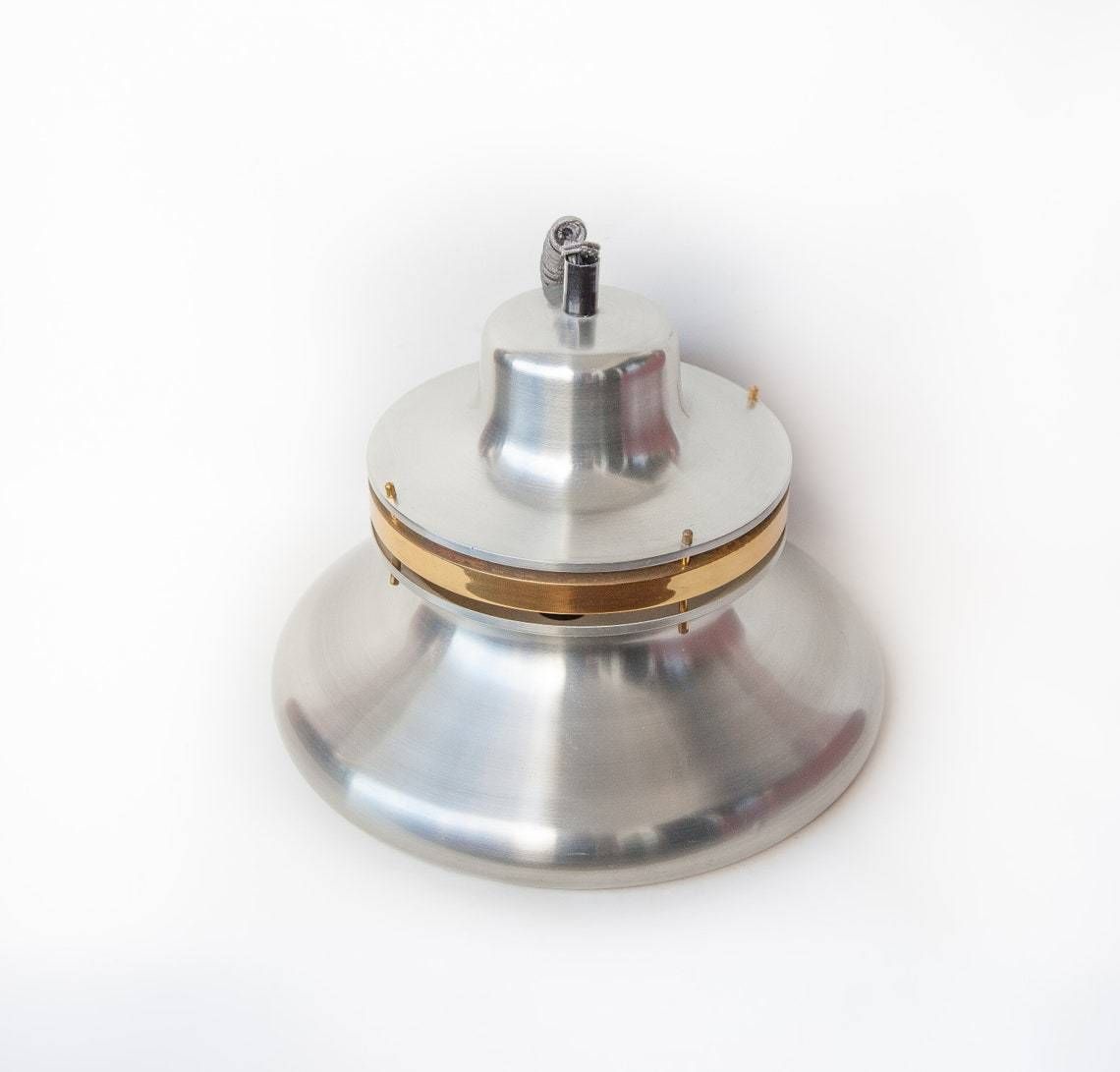 Vintage Suspension, Chromed Aluminum Suspension, Aluminum Lamp, System Goes Up And Down, Space Age Lamp, Pendant Light photo Lighting