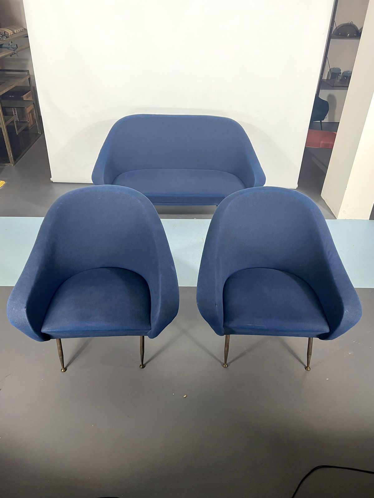 Mid Century Modern Loveseat And Armchairs By Gastone Rinaldi From 50s photo Furniture